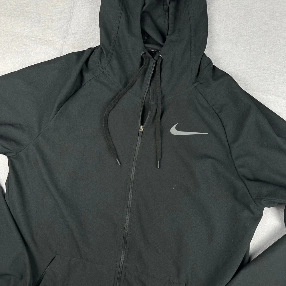 Nike Pro Dri-FIT Mens Flex Max Full Zip Training Hoodie Black CK1909-010 Medium